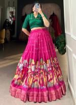 Dola Silk Pink Festival Wear Kalamkari Print Ready To Wear Lehenga Choli